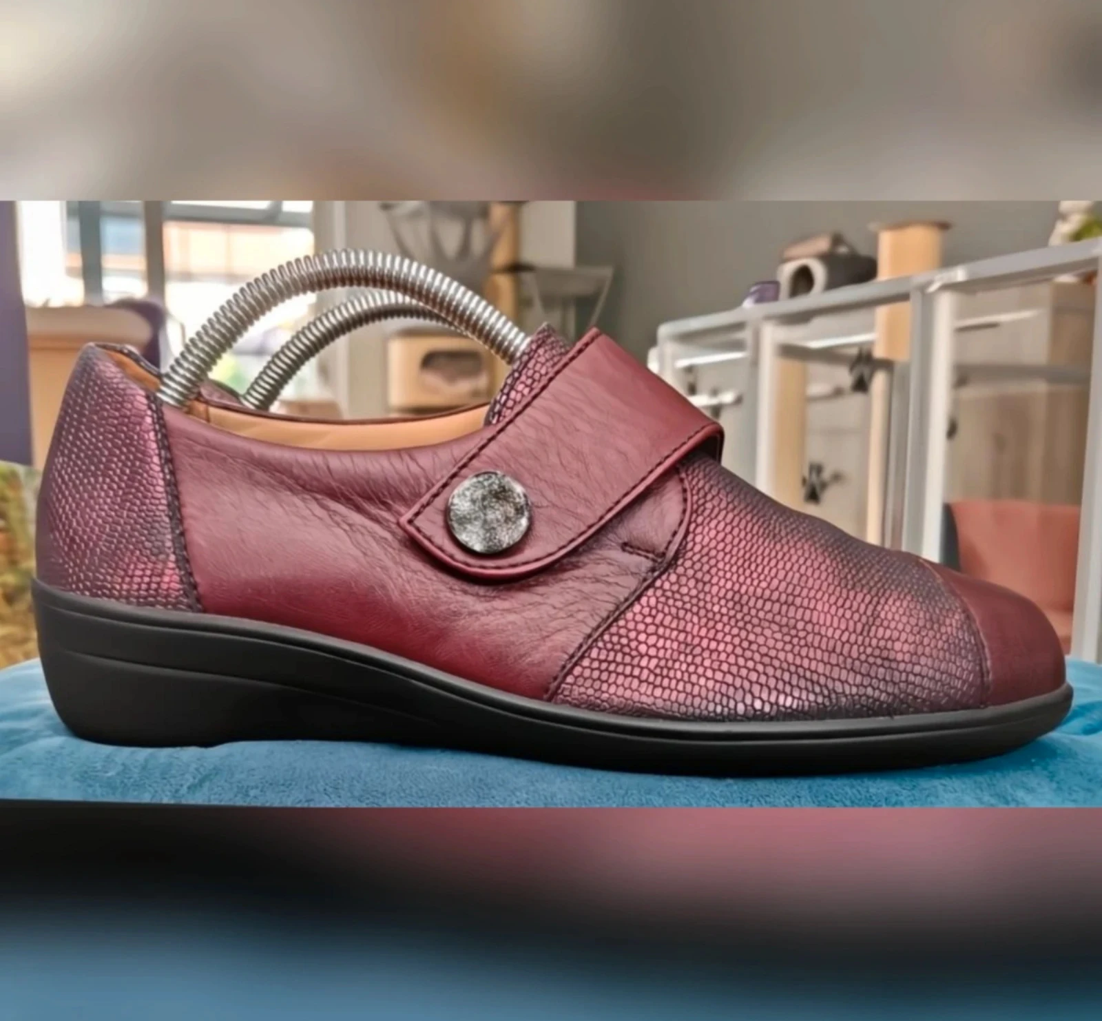 Bordeauxrode klittebandschoenen Solidus Hedda maat 40.5